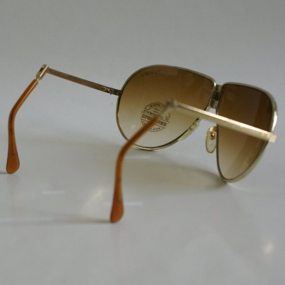 NWT TruVintage Folding frame & temples Classic Aviator / gradient amber Sunglass - Picture 3 of 5